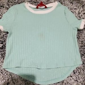 Mint blue crop top